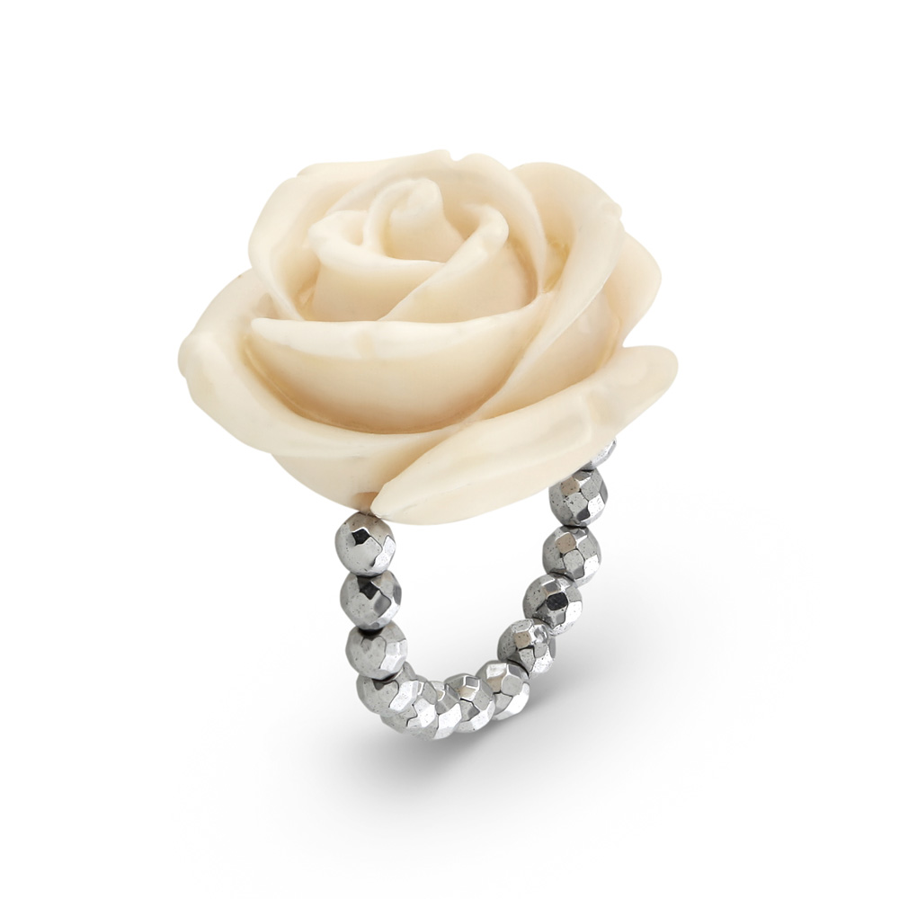 Кольцо «Роза Азора крем »